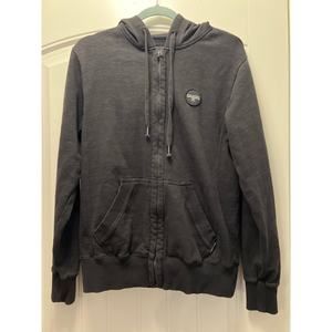 Billabong Men’s Zip Up Long Sleeve Hooded Drawstring Sweatshirt‎ Size S Black